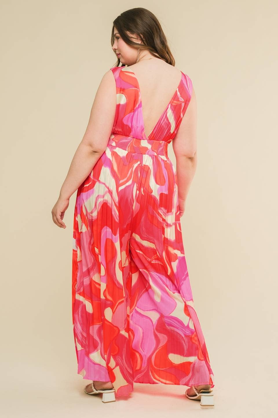 A printed woven jumpsuit - IP8406-P