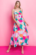 A printed woven midi dress - ID20073