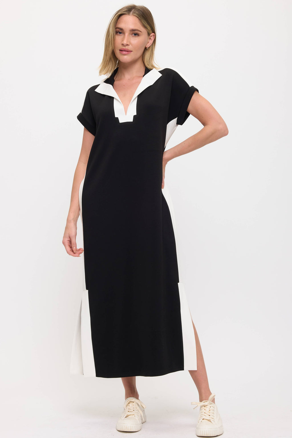 Color Blocked Scuba Dress