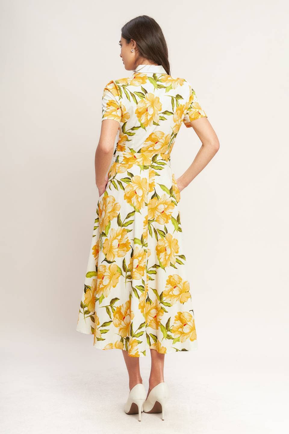 A printed woven midi dress - ID23261