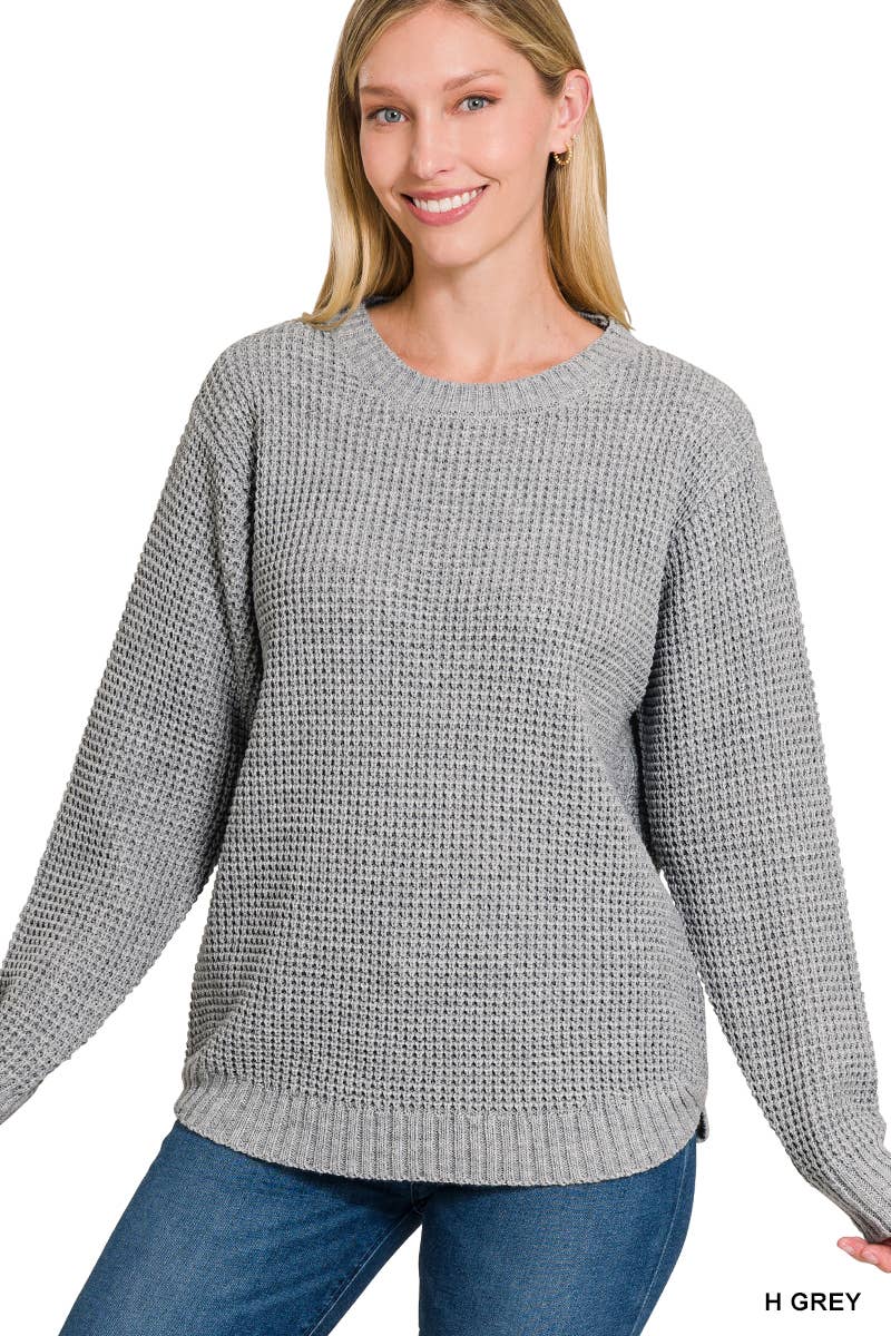 `Basic Waffle Sweater