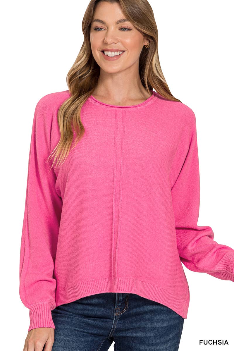 `Viscose Front Seam Sweater Zenana