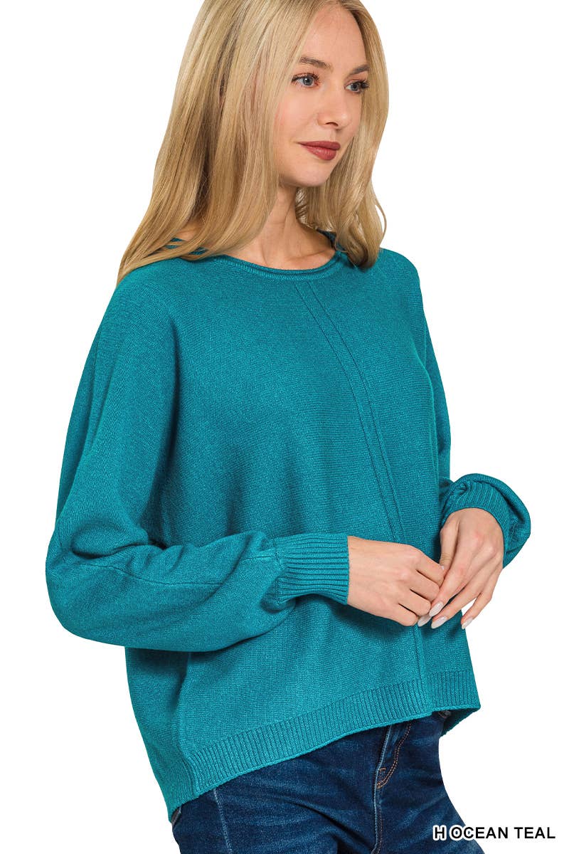 `Viscose Front Seam Sweater Zenana