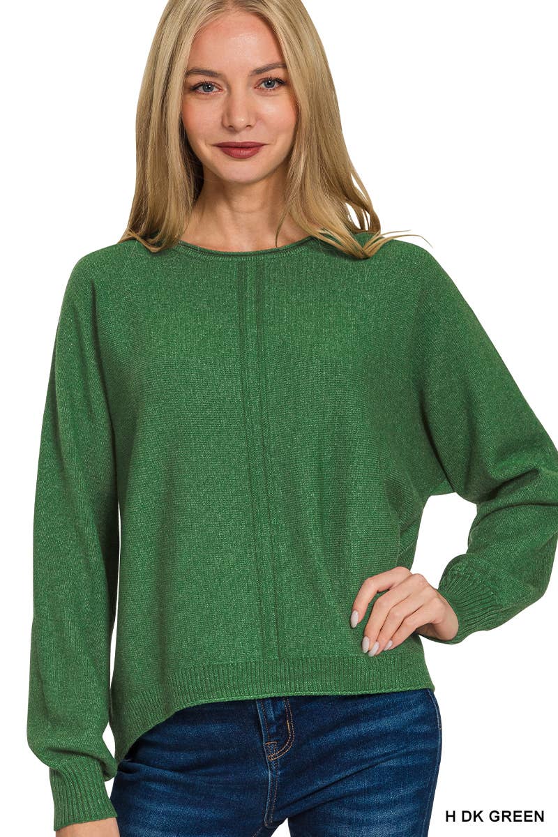 `Viscose Front Seam Sweater Zenana