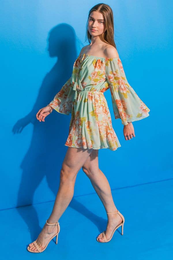 A printed woven romper