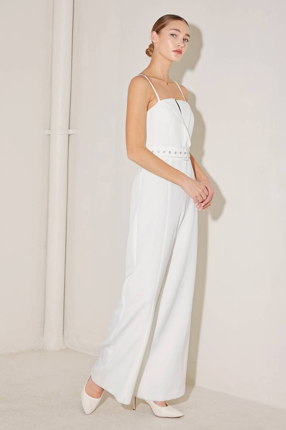 A solid woven jumpsuit - FP1753-W