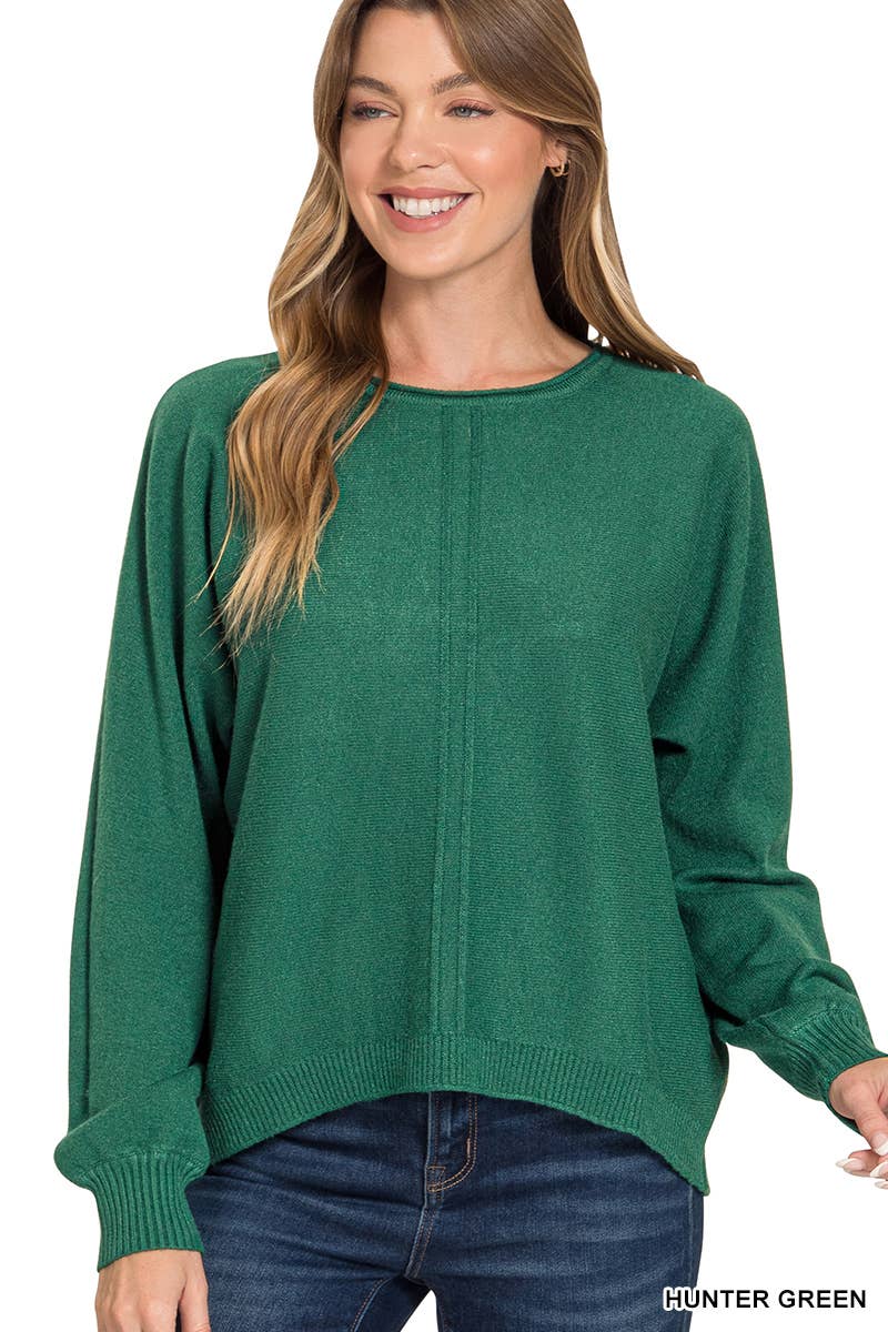 `Viscose Front Seam Sweater Zenana