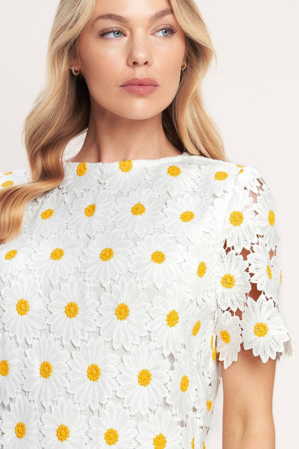 A woven lace mini shift dress - ID23231