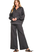 Scuba Collared Pullover & Pants Set SI-29801 Zenana