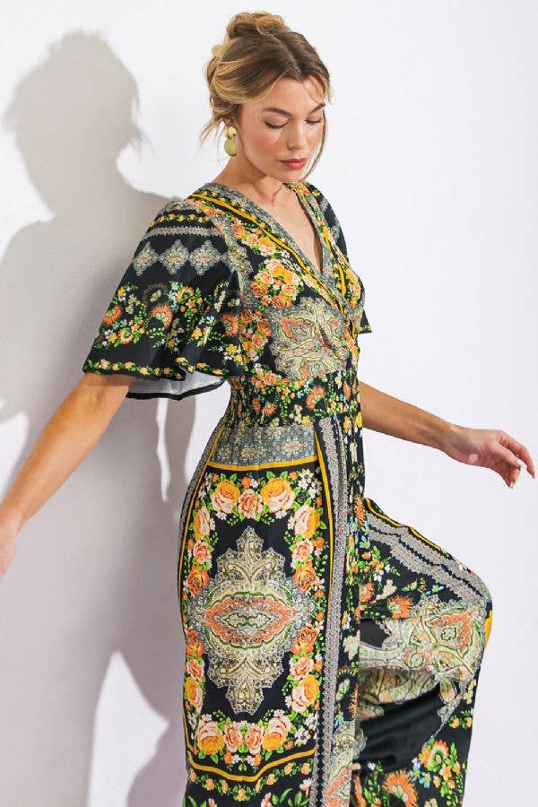 A printed woven jumpsuit - IP7359