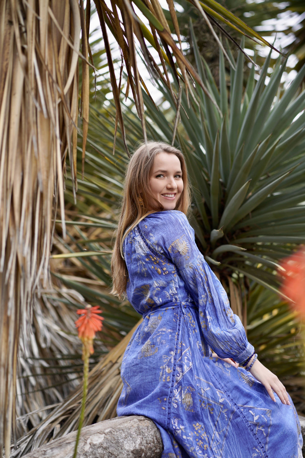 Liezl Maxi Dress Blue White 