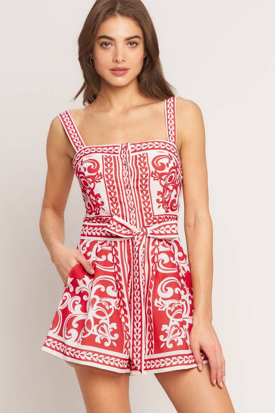 A printed woven romper - IP9119