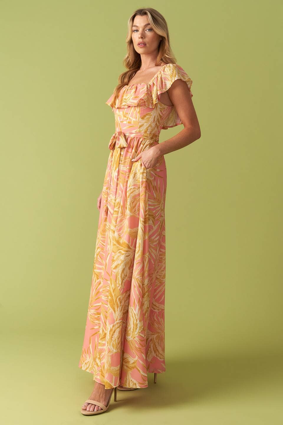 A printed woven midi dress - ID21892