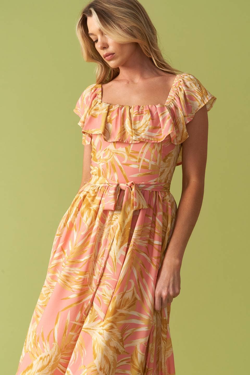A printed woven midi dress - ID21892
