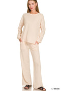 Soft Hacci Pullover & Pants 2PC Set