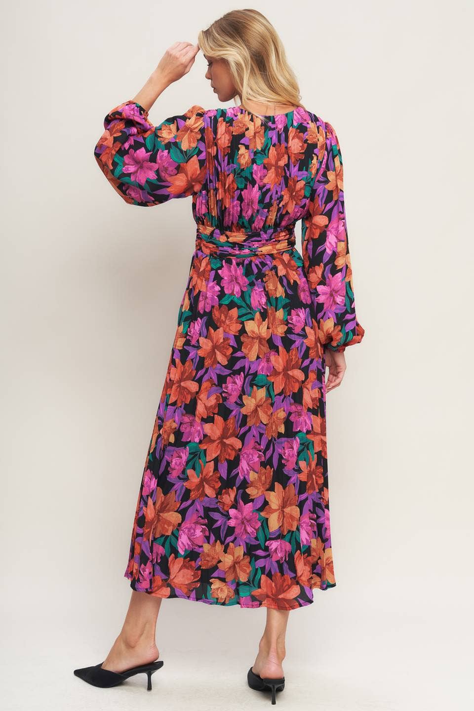 A printed woven midi dress - ID20537