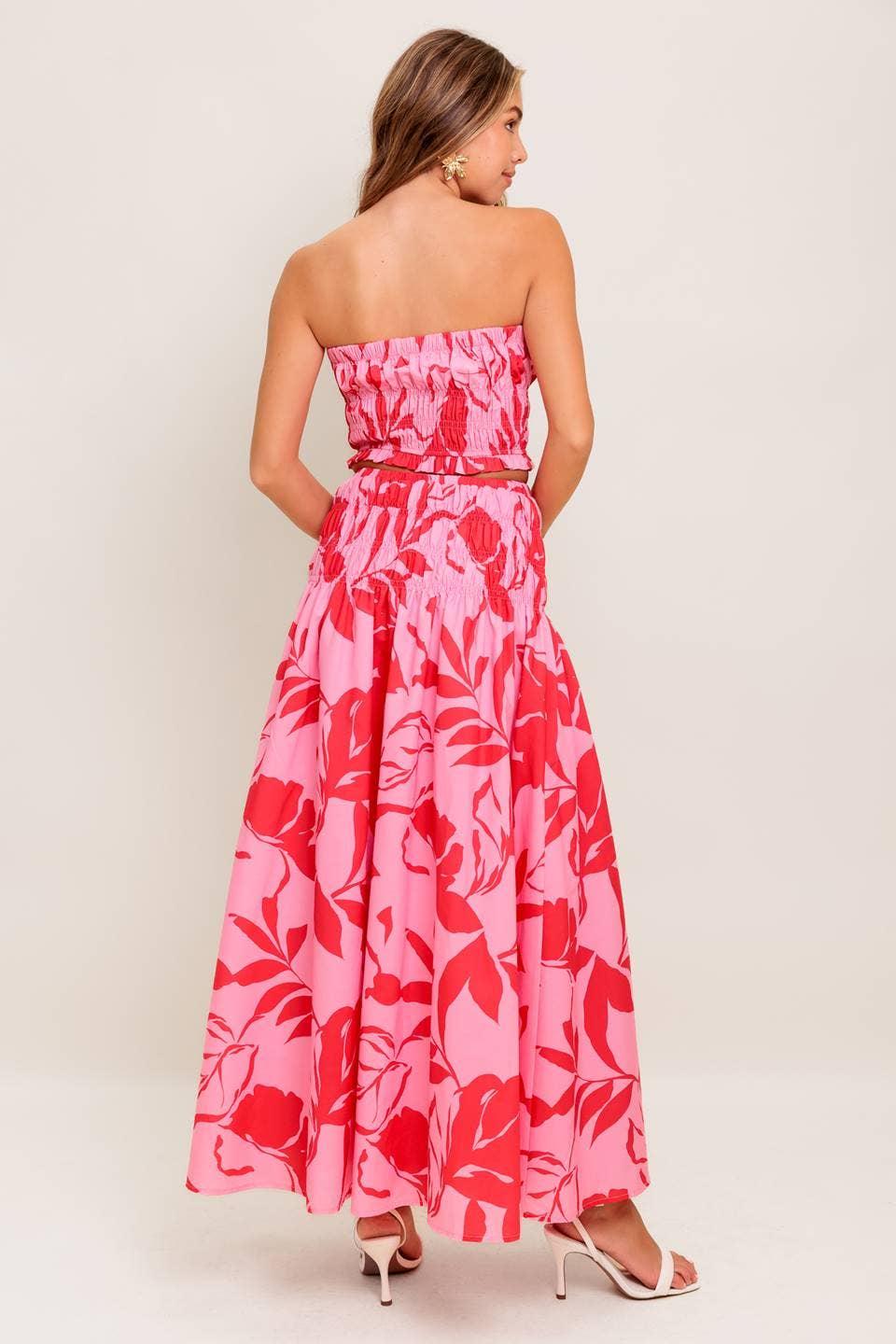 A printed woven top and skirt set - IT13677-SET