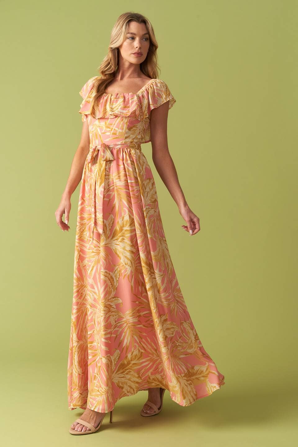 A printed woven midi dress - ID21892