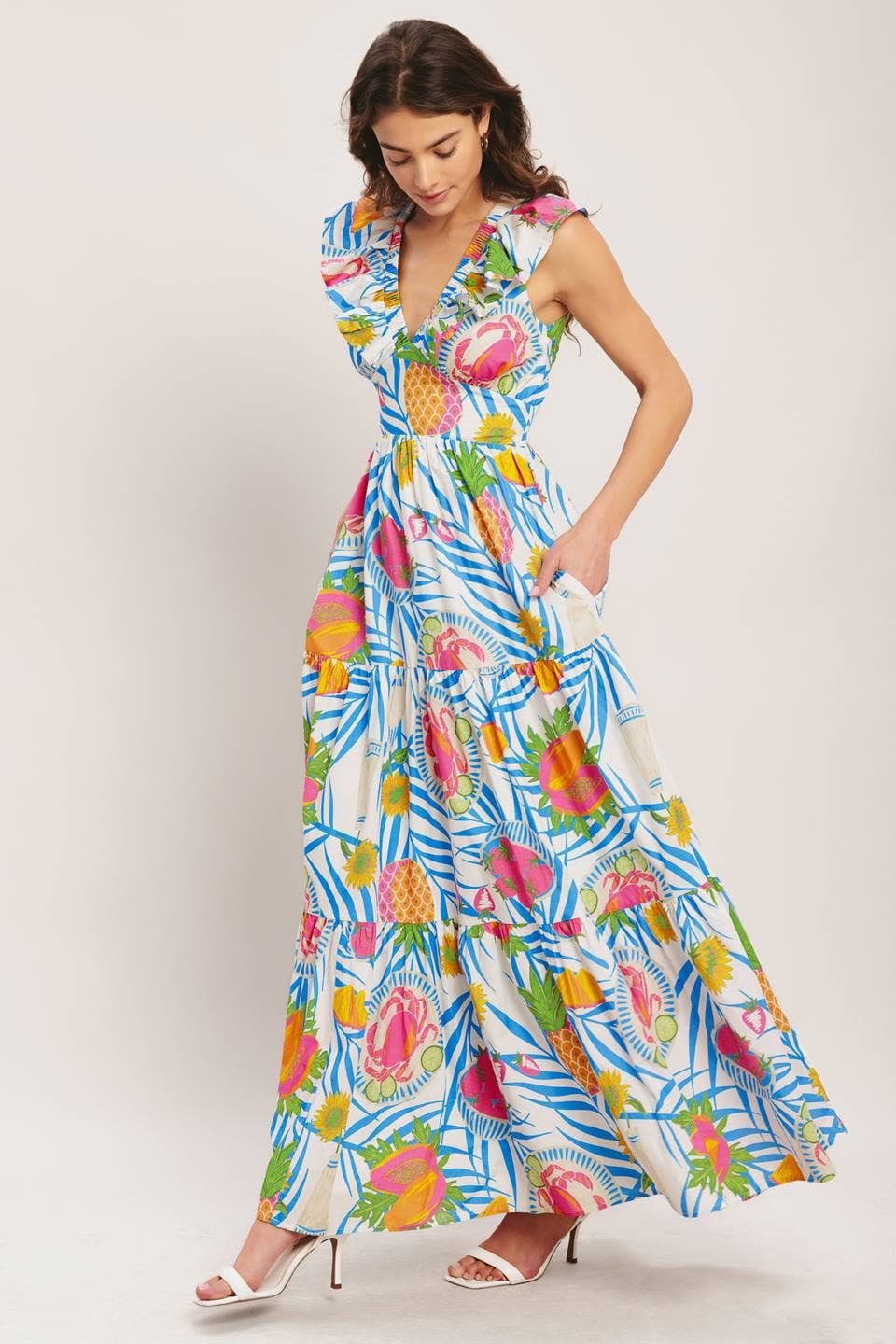 A printed woven maxi dress - ID23187