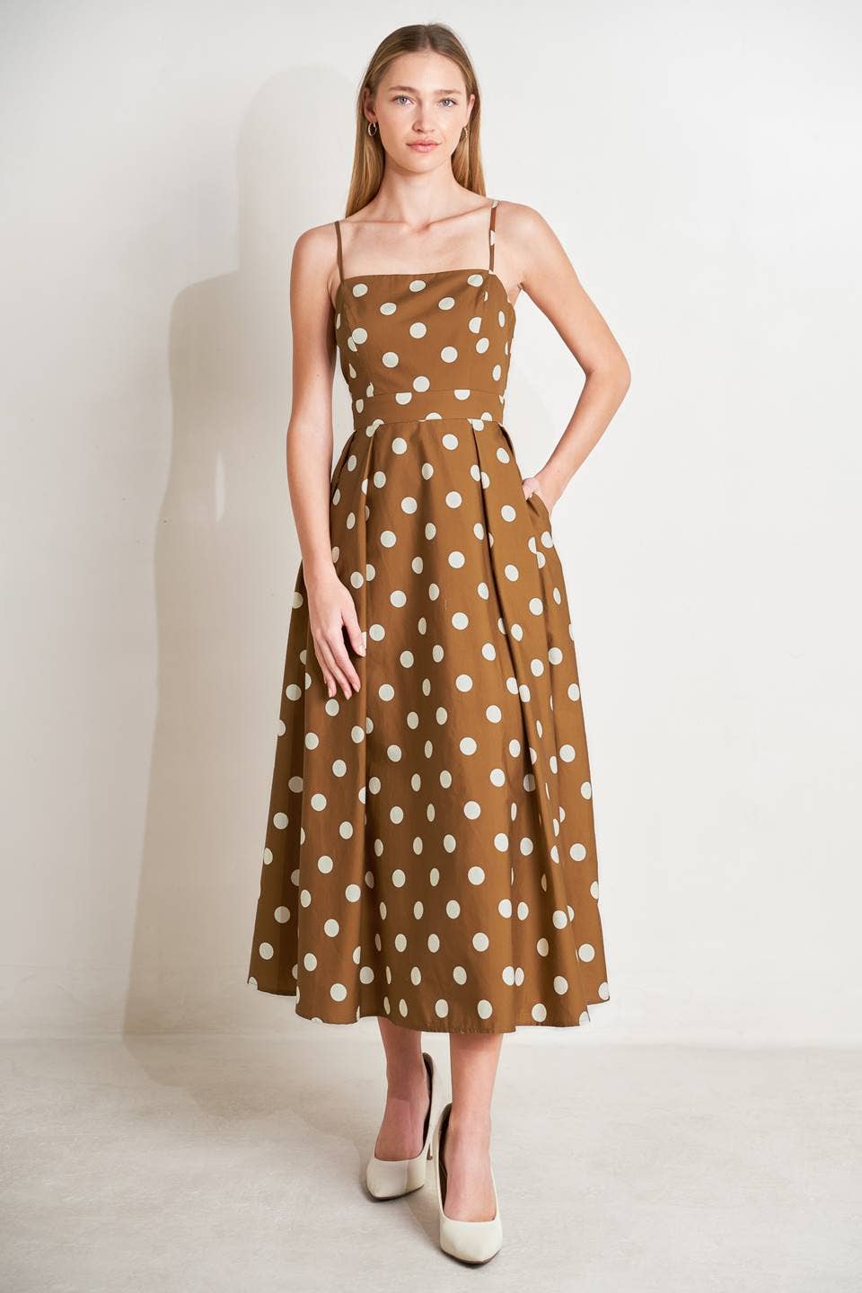 A printed woven midi dress - FD1898