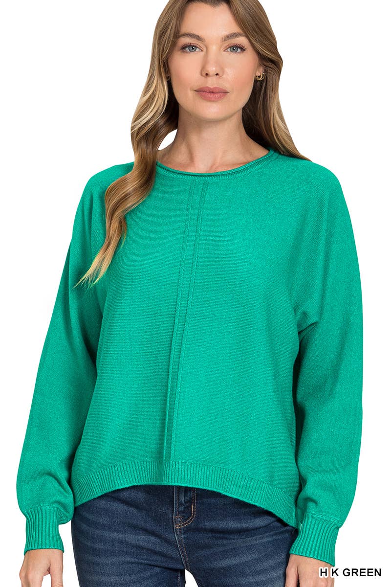 `Viscose Front Seam Sweater Zenana