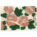 PEACH FLORAL BOUQUET BEADED CLUTCH