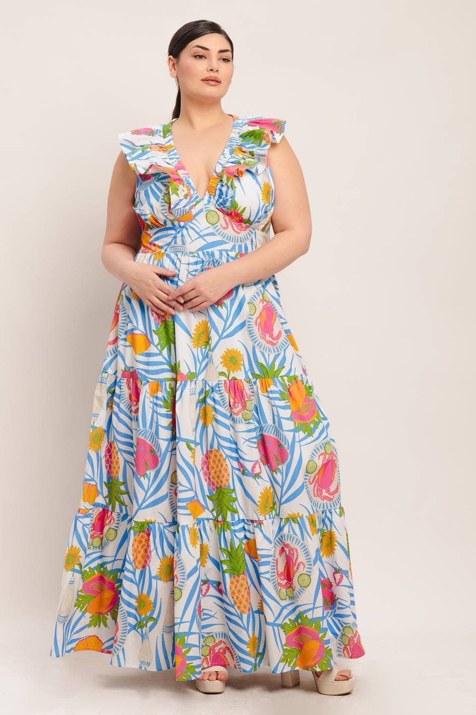 A printed woven maxi dress - ID23187-P