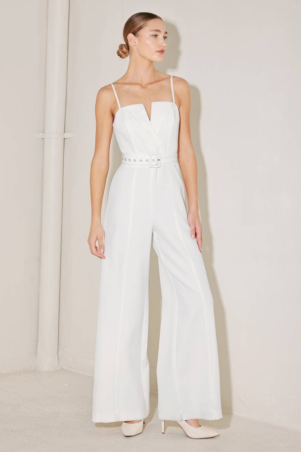 A solid woven jumpsuit - FP1753-W