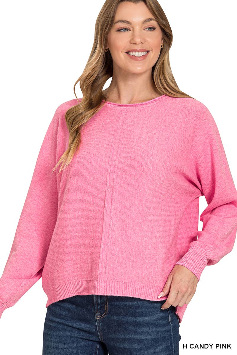 `Viscose Front Seam Sweater Zenana