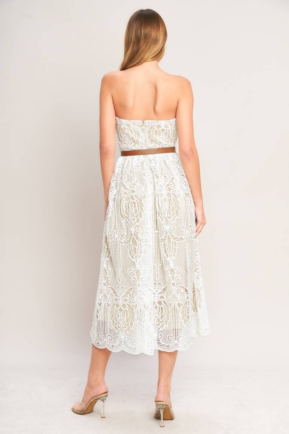 A woven lace midi dress - ID23640