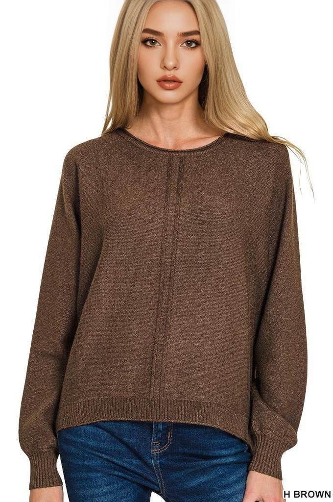 `Viscose Front Seam Sweater Zenana