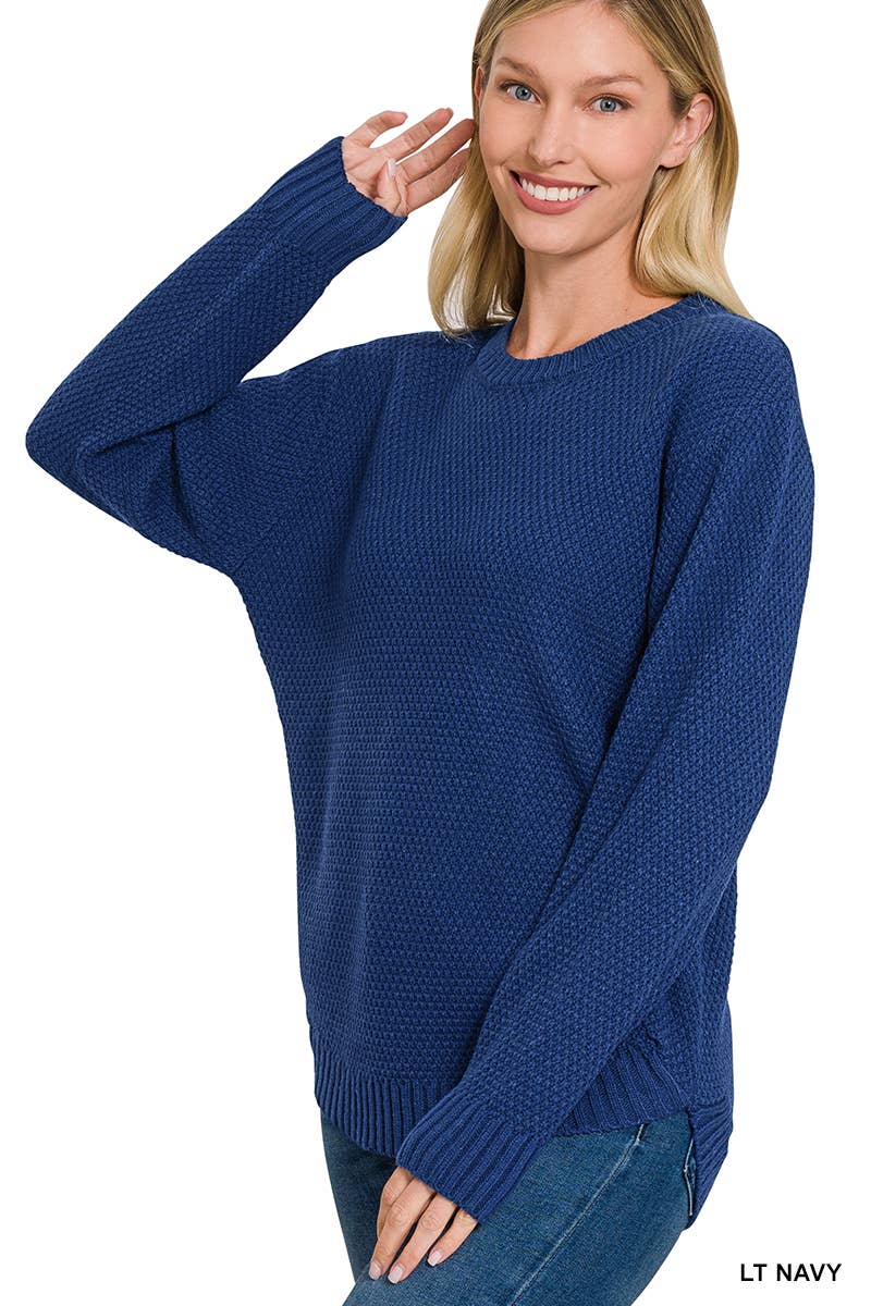 Round Neck Basic Sweater Zenana