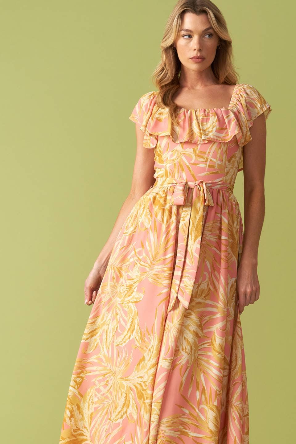A printed woven midi dress - ID21892