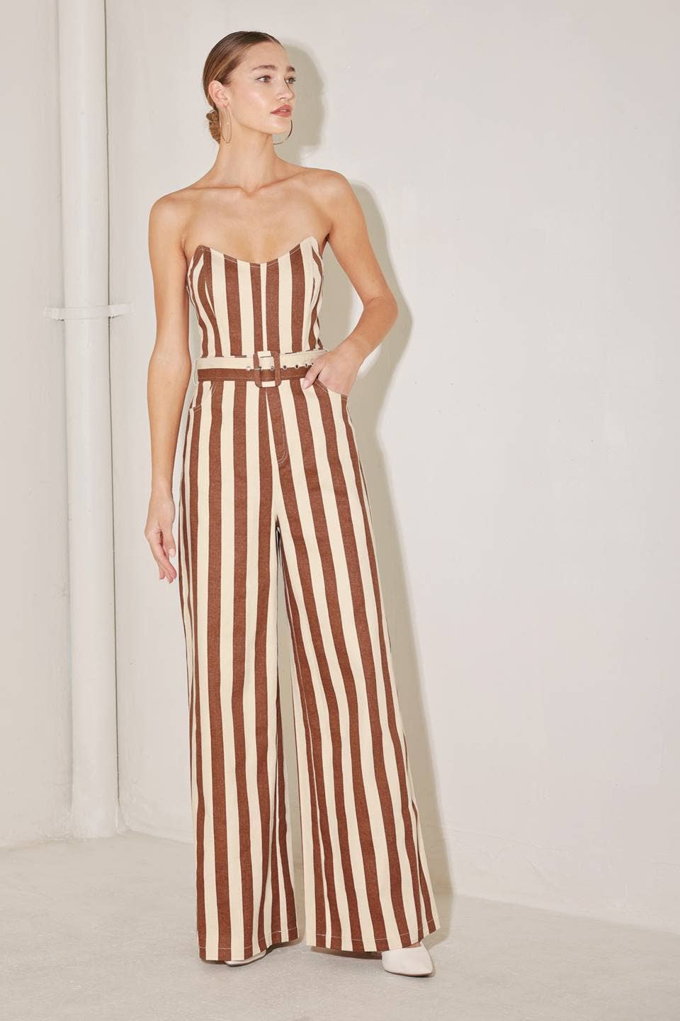 A printed woven jumpsuit - FP2097 BRICK MULTI