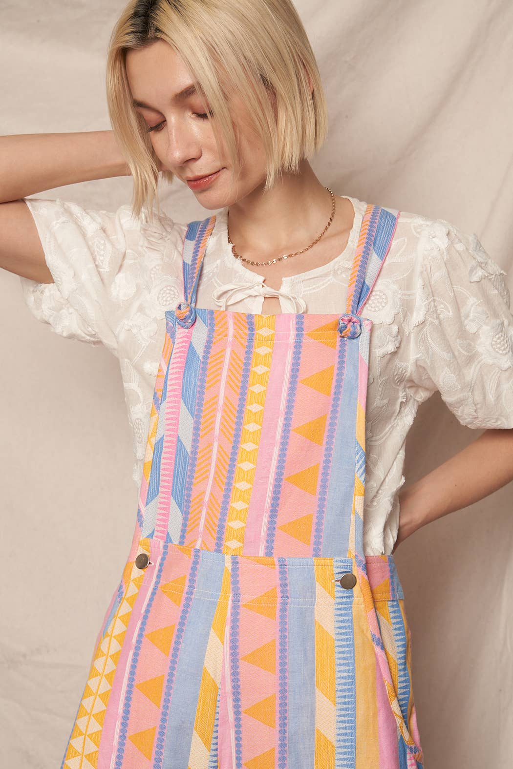 Multicolor Printed Shortalls