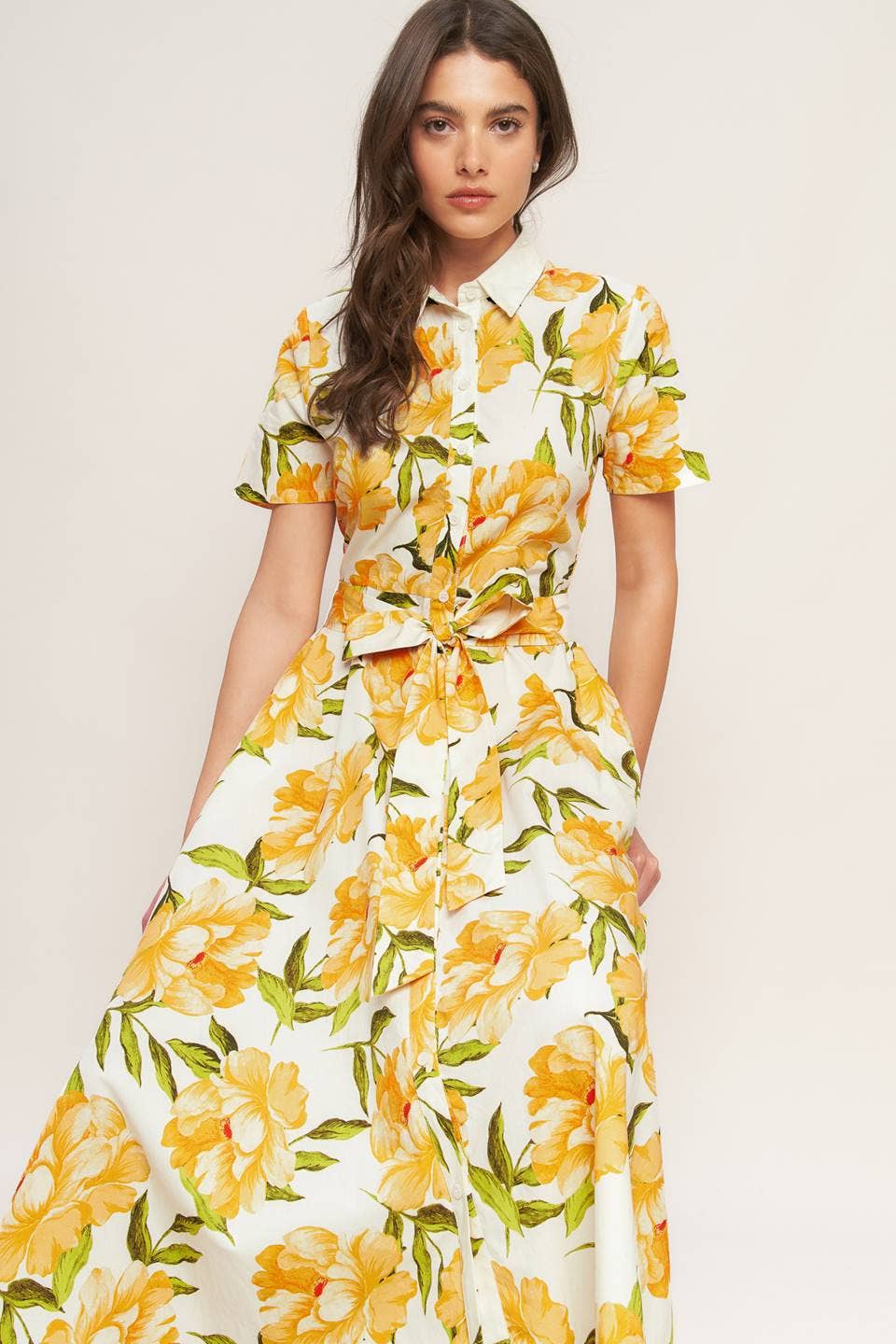 A printed woven midi dress - ID23261