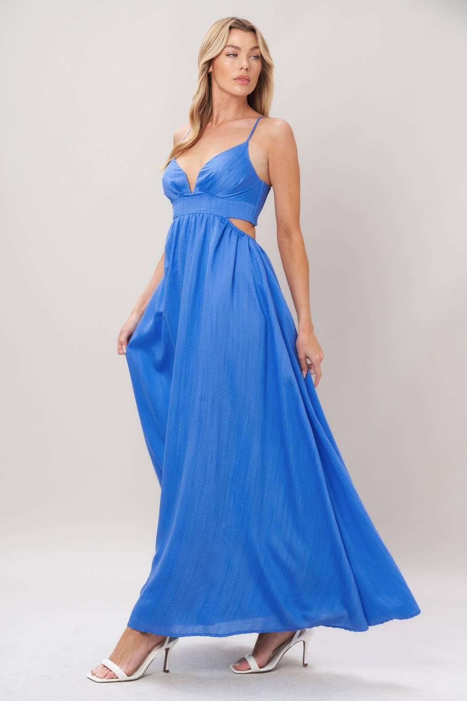 A solid woven maxi dress - ID23902