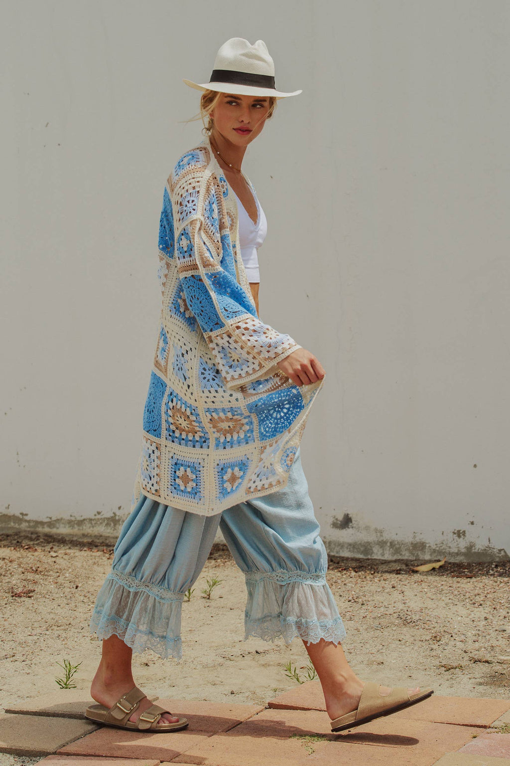 Granny Square Crochet Patchwork Duster Cardigan