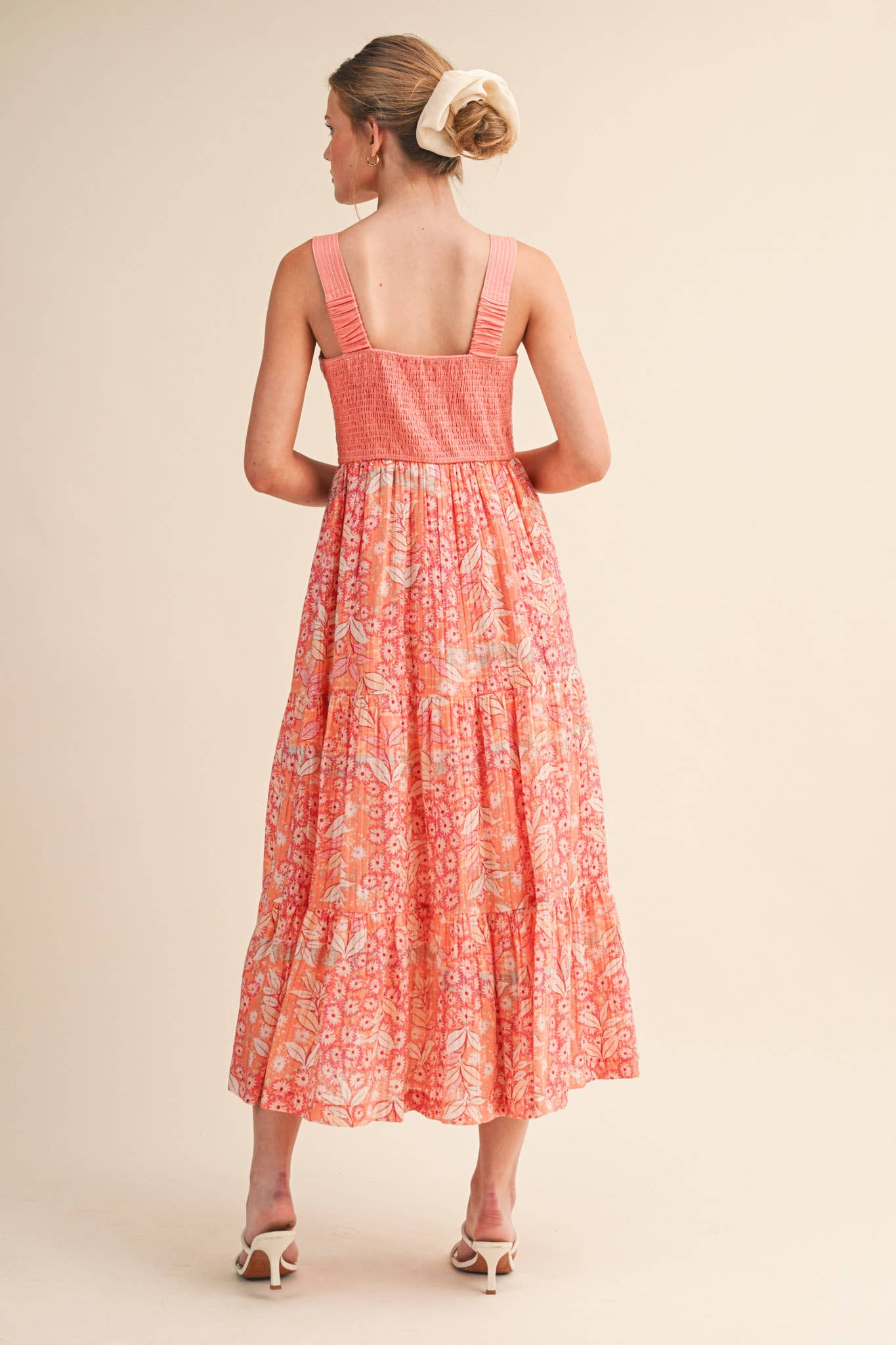 EXCLUSIVE FLORAL PRINT TIERED MIDI DRESS MDR4062