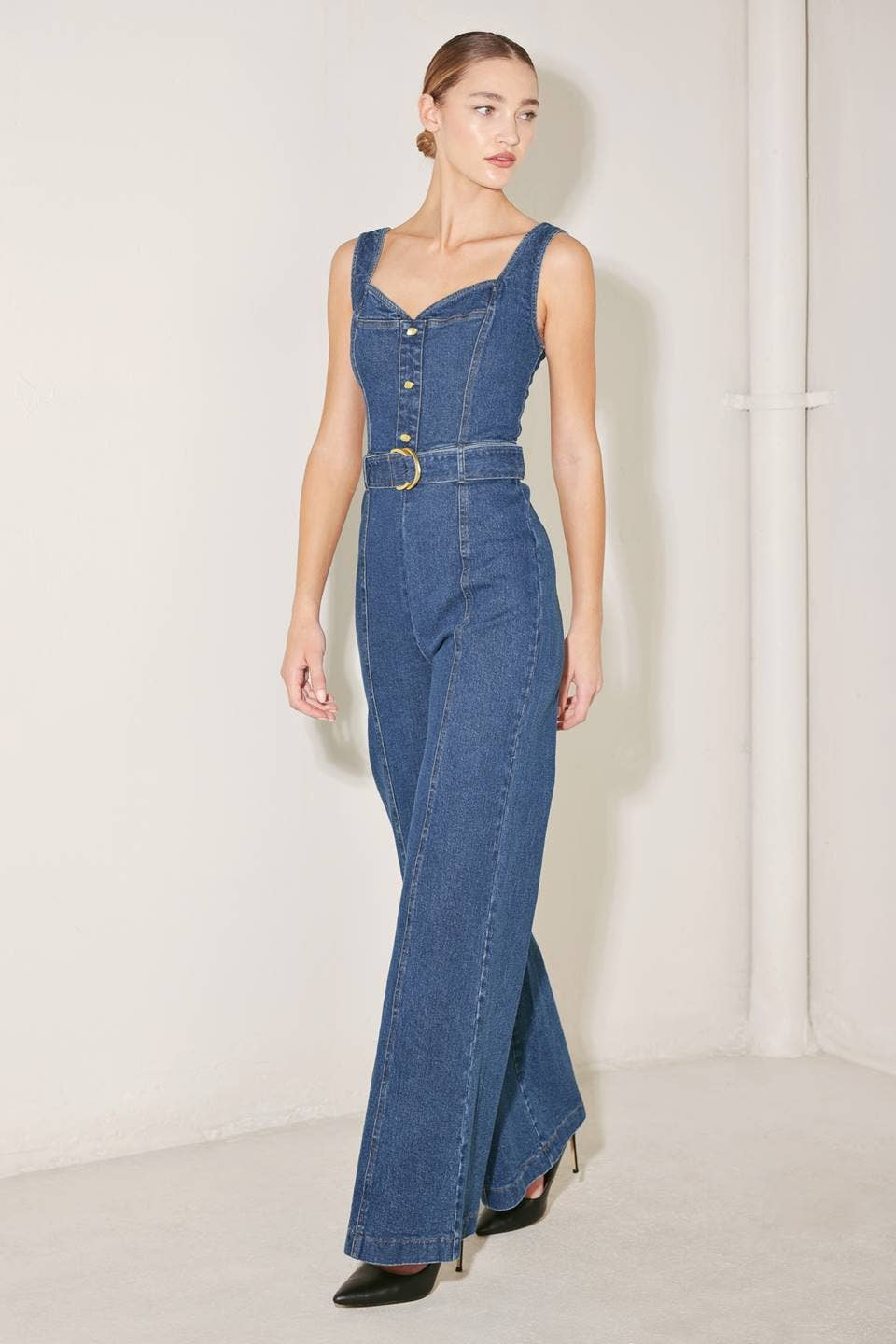 A washed denim jumpsuit - FP2136
