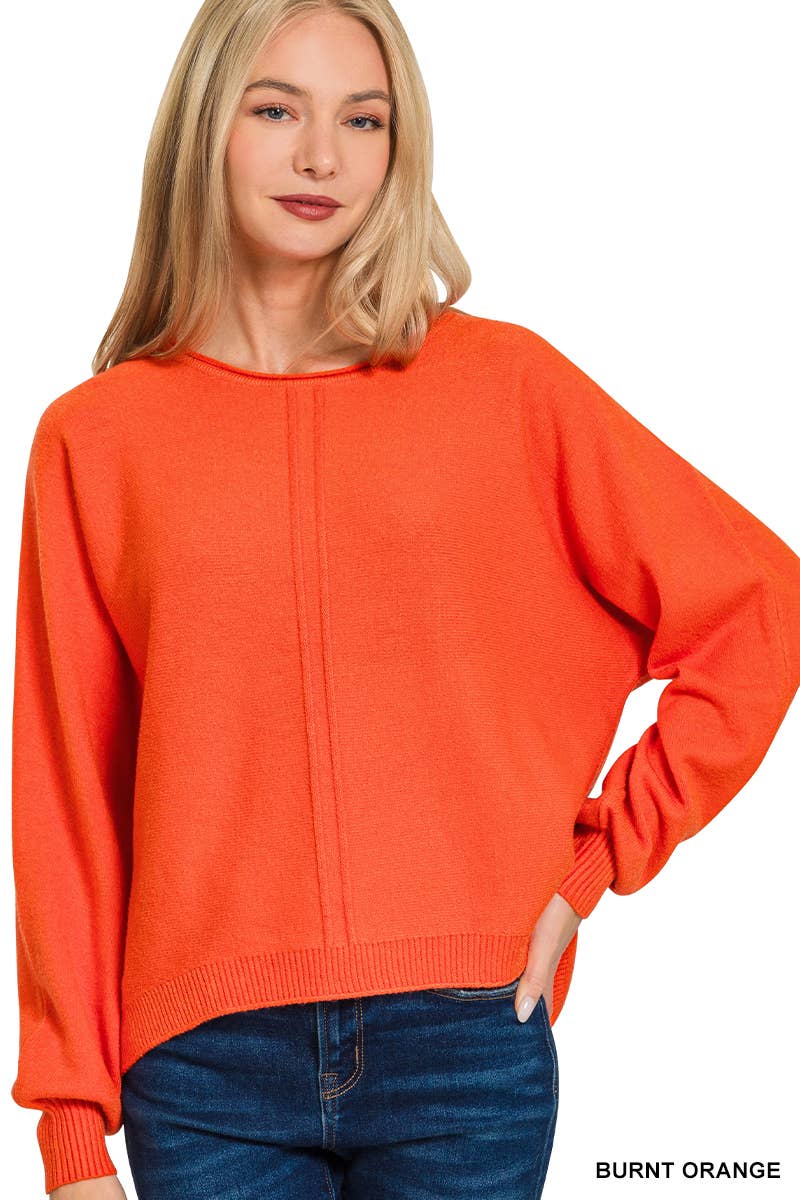 `Viscose Front Seam Sweater Zenana