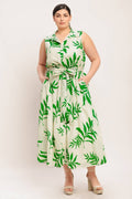A printed woven midi dress - Plus