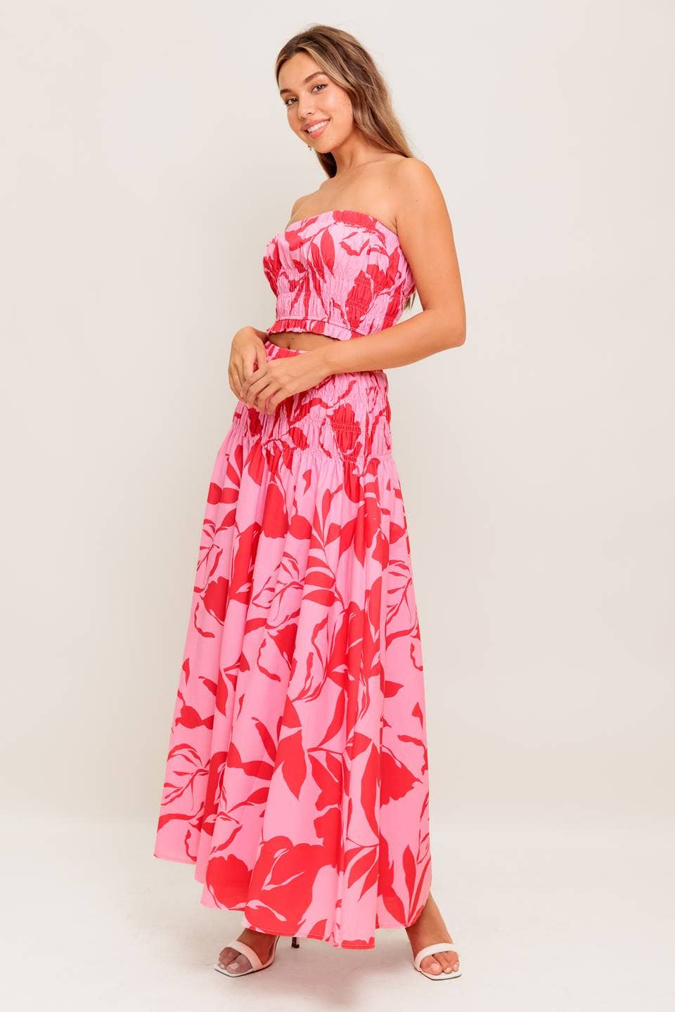 A printed woven top and skirt set - IT13677-SET
