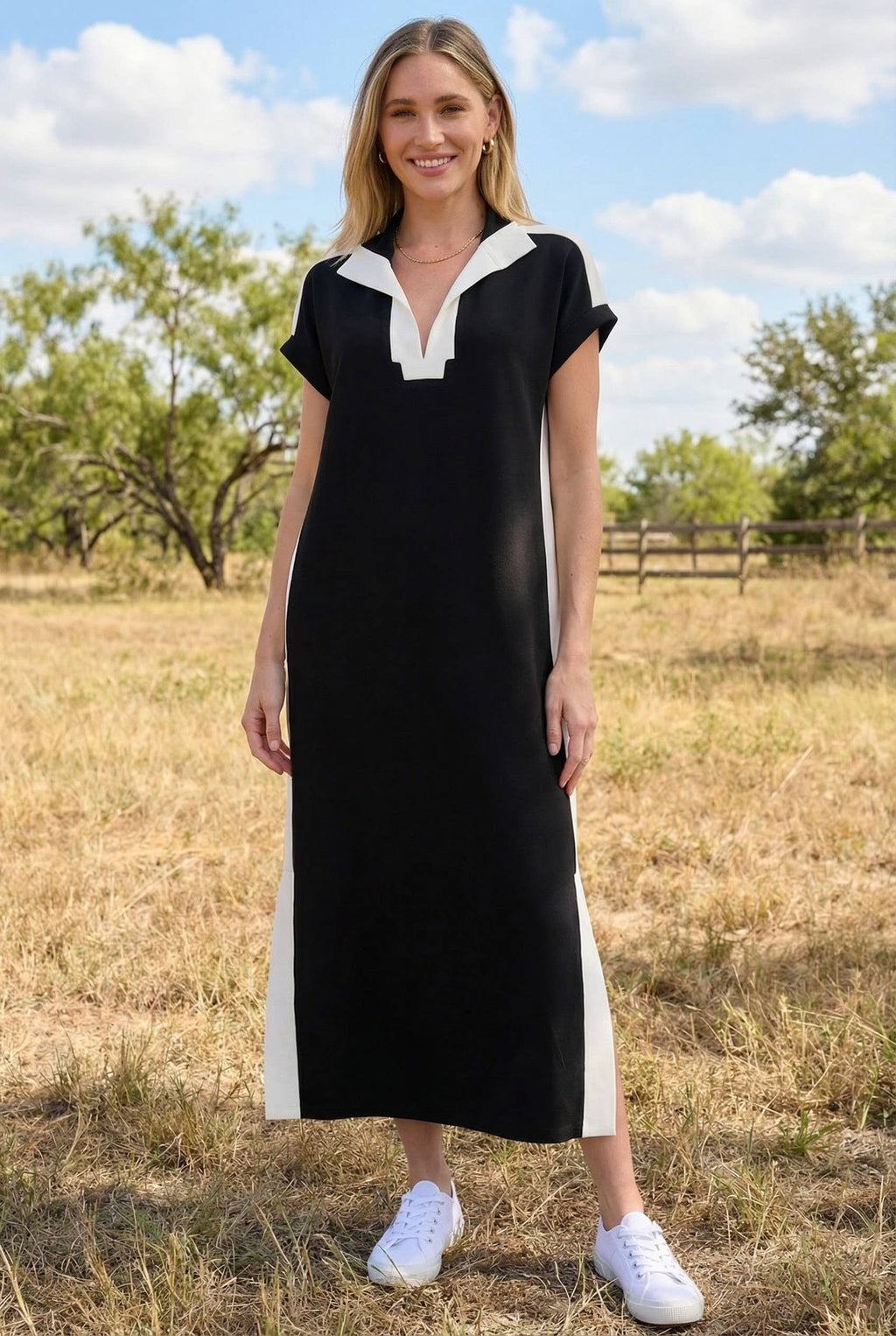Color Blocked Scuba Dress