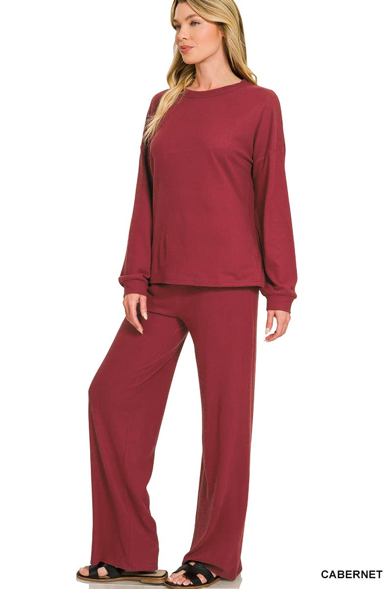 Soft Hacci Pullover & Pants 2PC Set