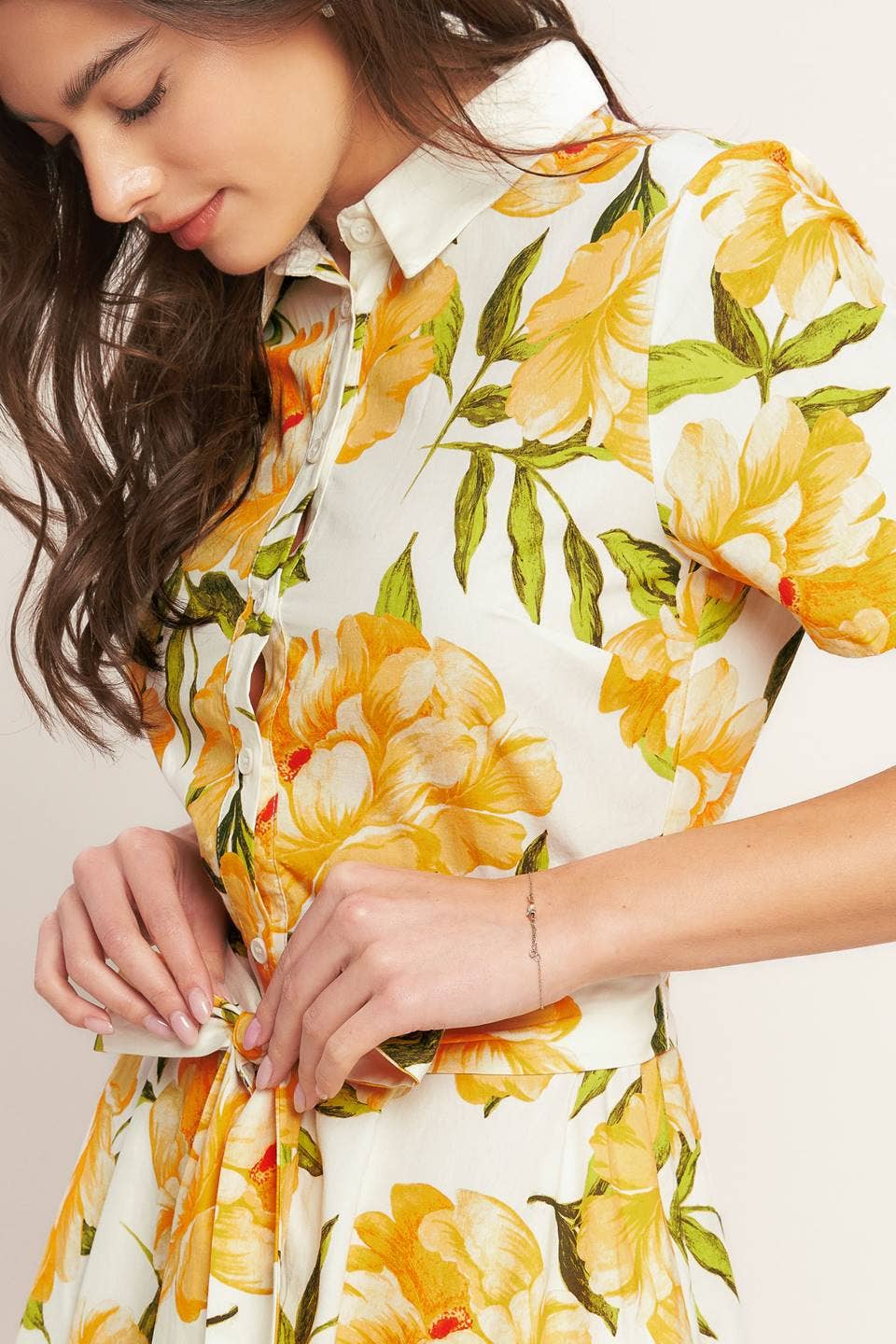 A printed woven midi dress - ID23261