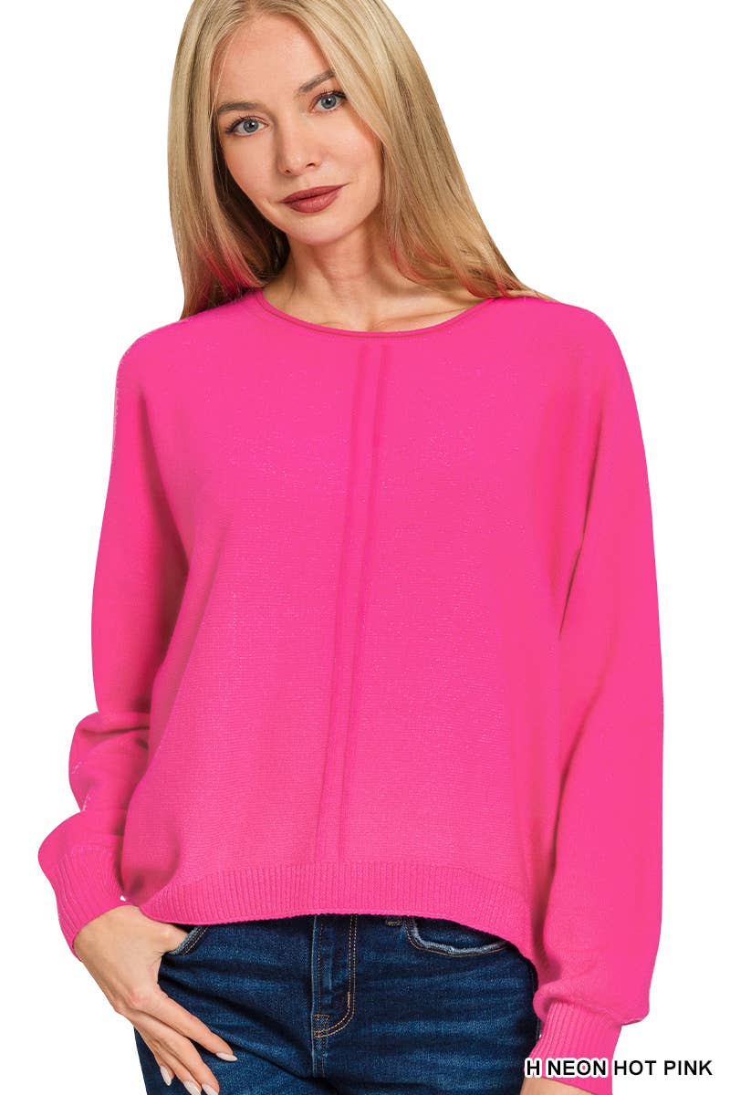 `Viscose Front Seam Sweater Zenana