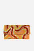 Orange Swirls Beaded Clutch