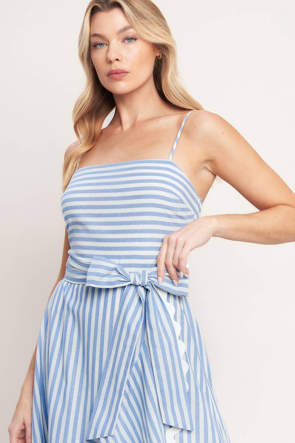 A striped woven midi dress - ID23452