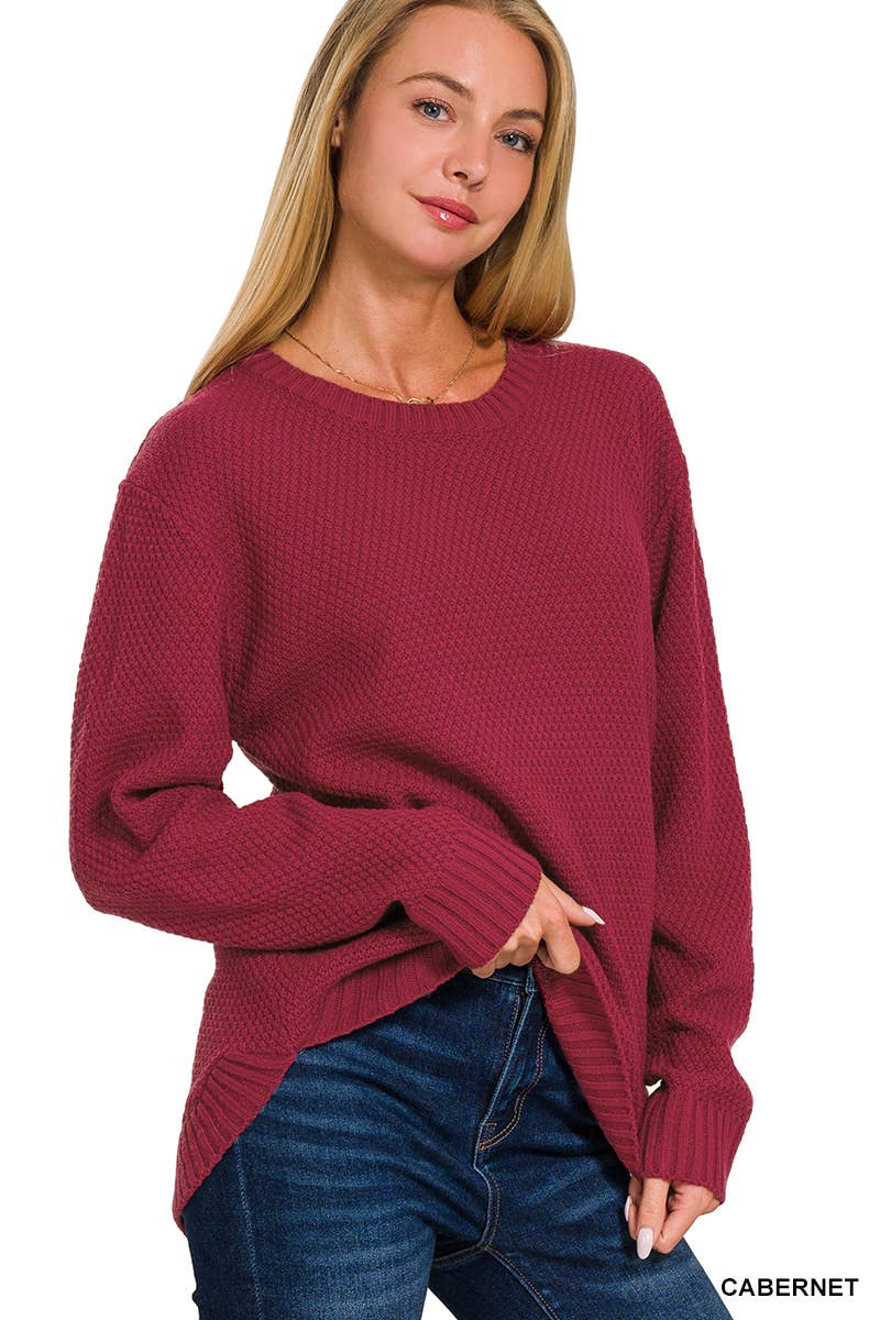 Round Neck Basic Sweater Zenana